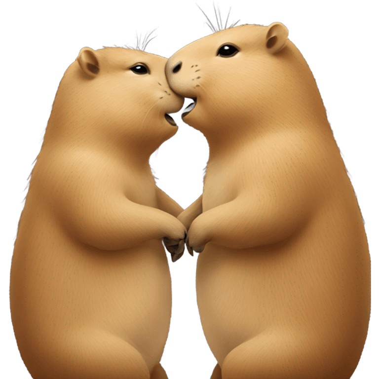 Capybara kissing another capybara  emoji