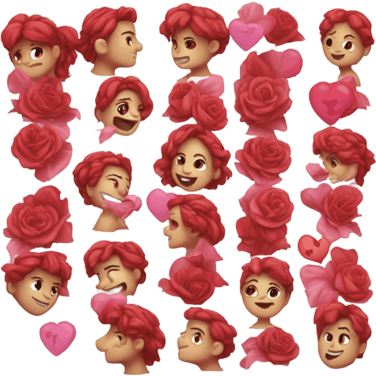 Corazon rojo mezclado con rosa emoji