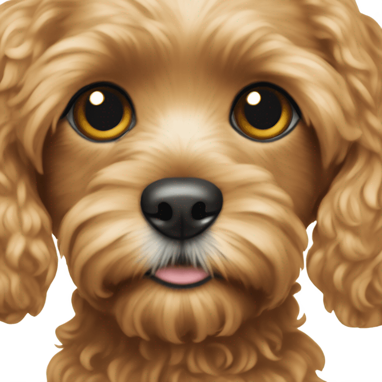 Cavapoo with black eyes emoji