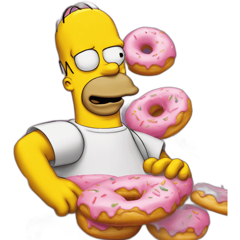 Homer simpson avec un donut emoji