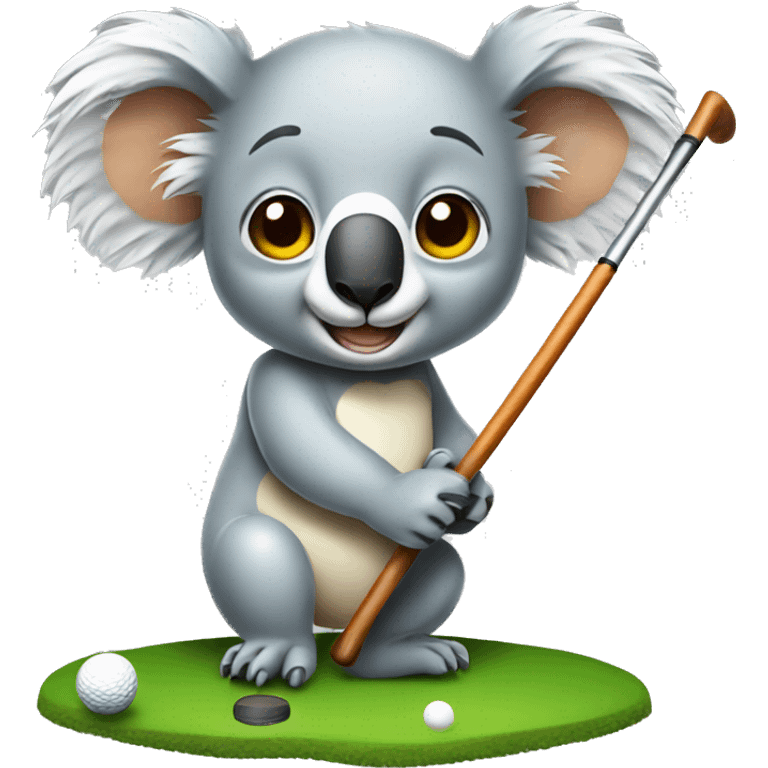 Koala golfing  emoji