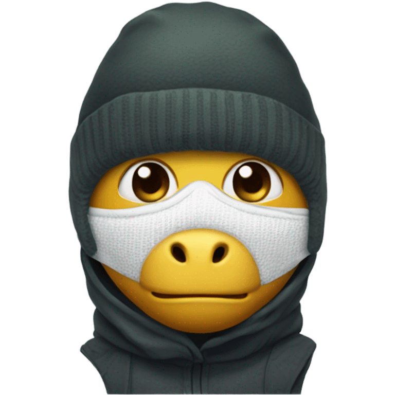 a dinosaur with a ski mask emoji