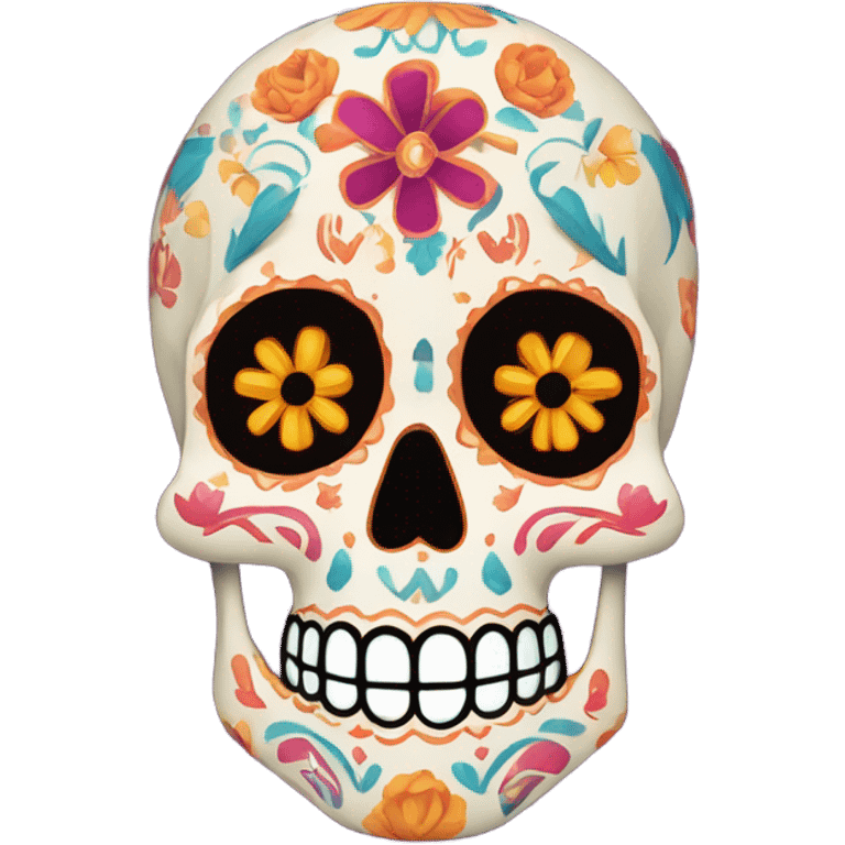 Día de los Muertos happy skull, in the same size as the normal skull emoji emoji