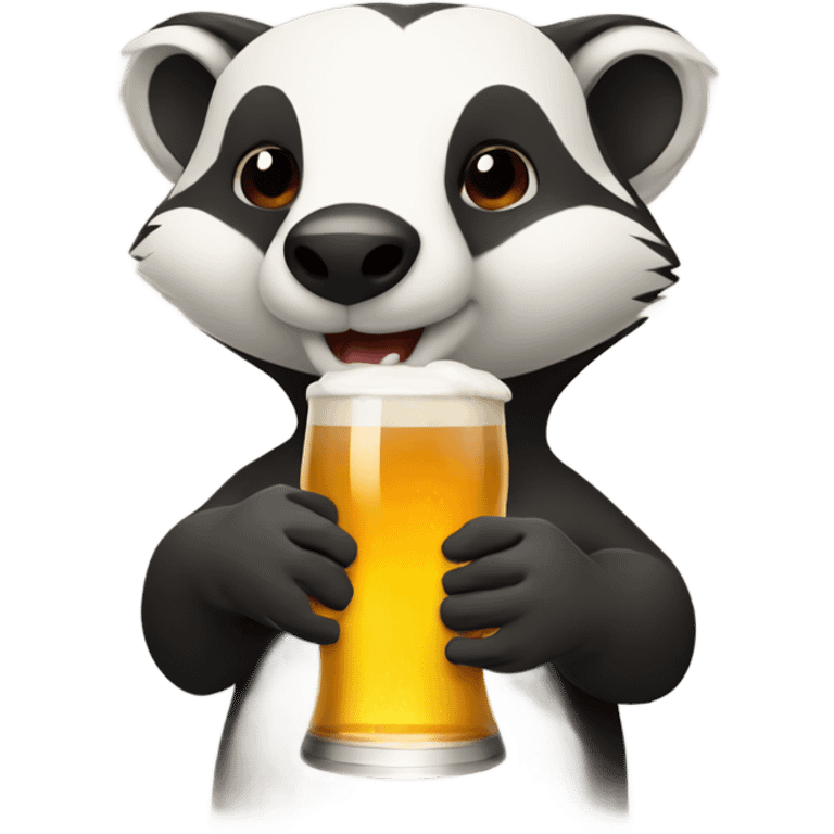 Badger holding a beer emoji