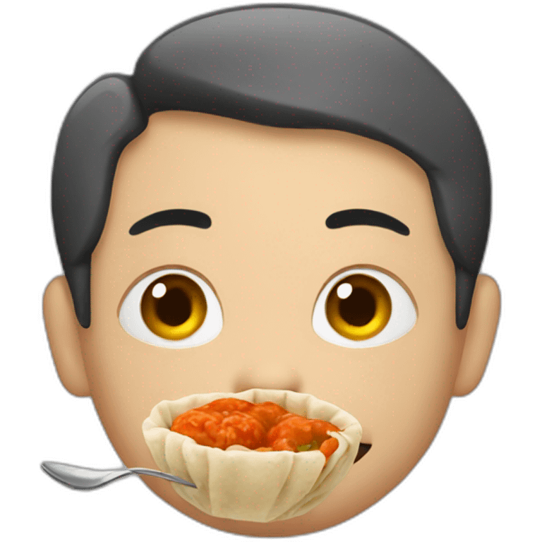 Man eating momos emoji