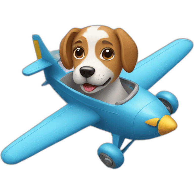 Dog drive à plane emoji