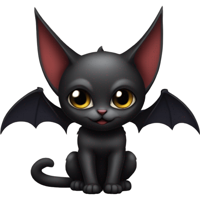 Black-Vampire-Batty-Cat-Fakémon-Cat With Bat-wings as ears  emoji