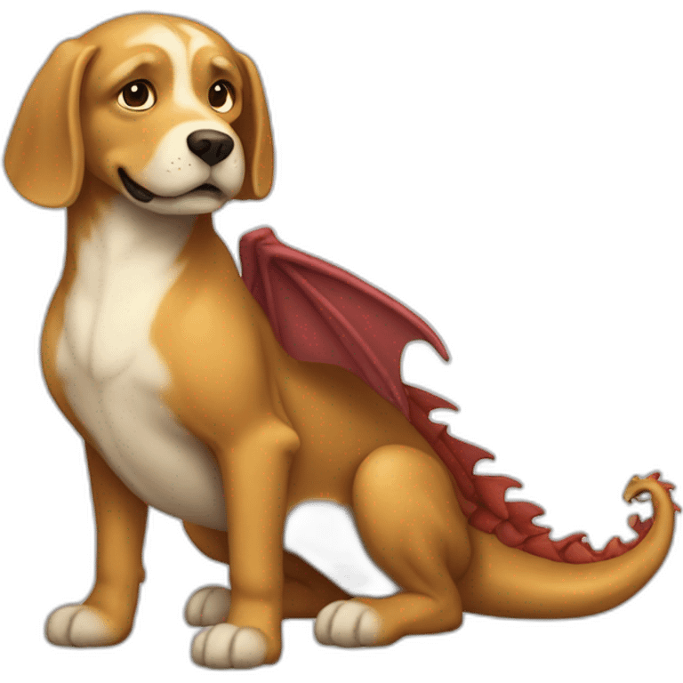 Chien qui monte sur un dragon emoji