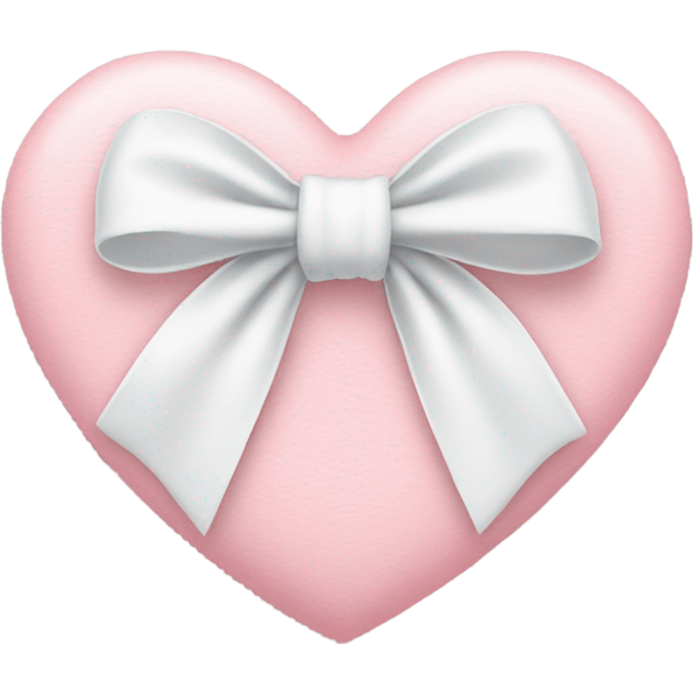 Light pink heart with white bow emoji