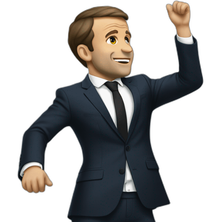 Macron fait un dab emoji