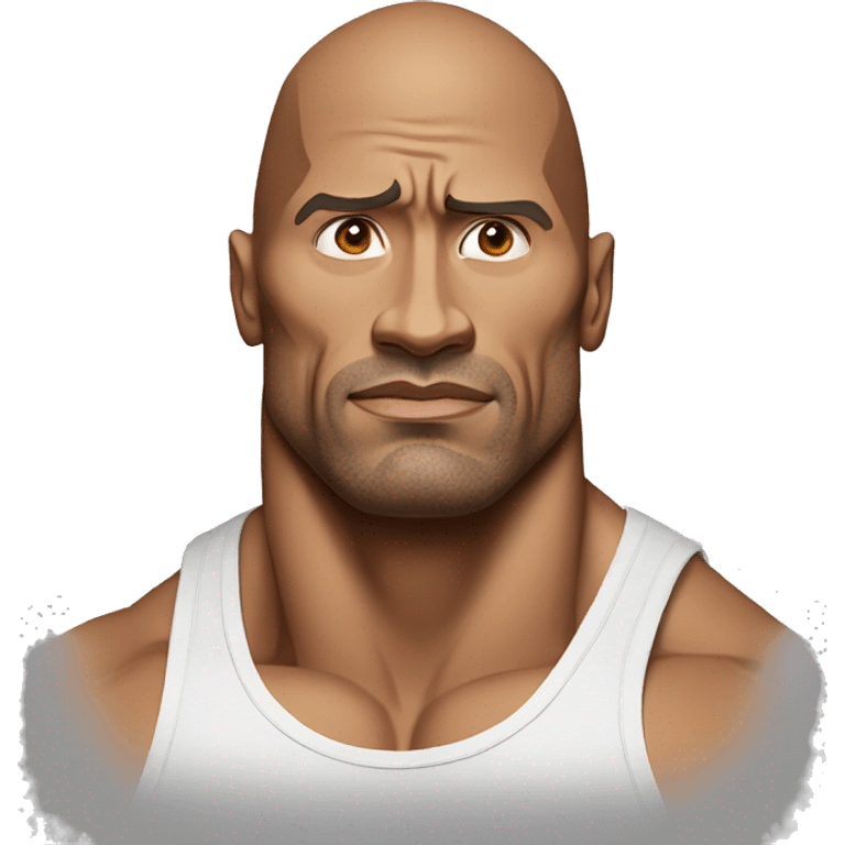 dwayne johnson in tanktop serious face emoji