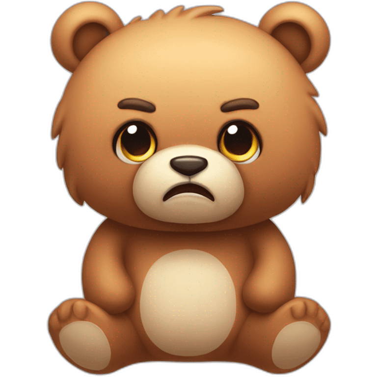 really angry cute cuddly bear toy emoji