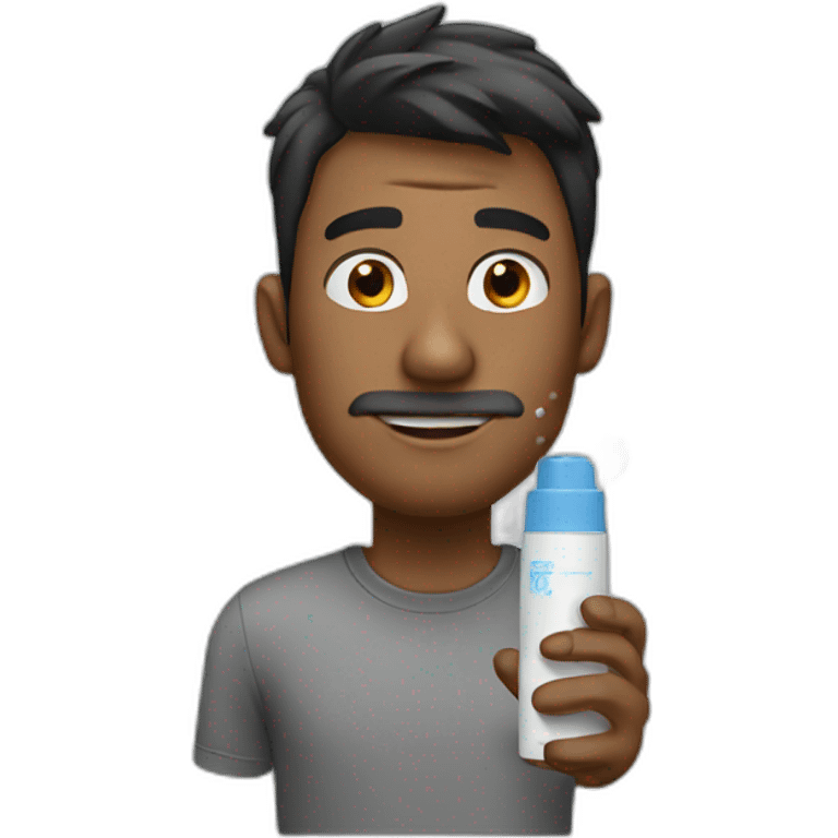 Guy with nose spray emoji