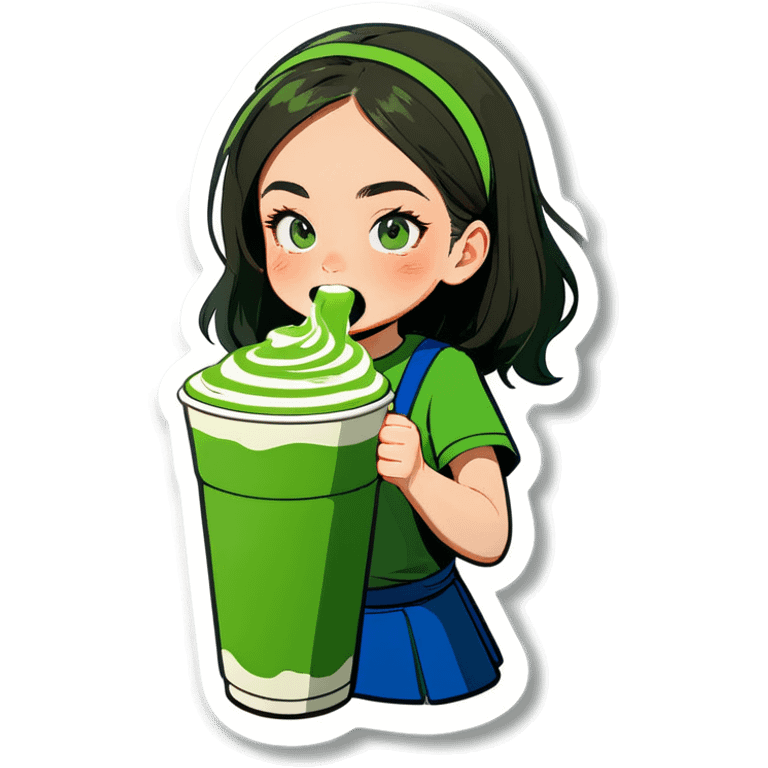 Me drinking a matcha latte emoji