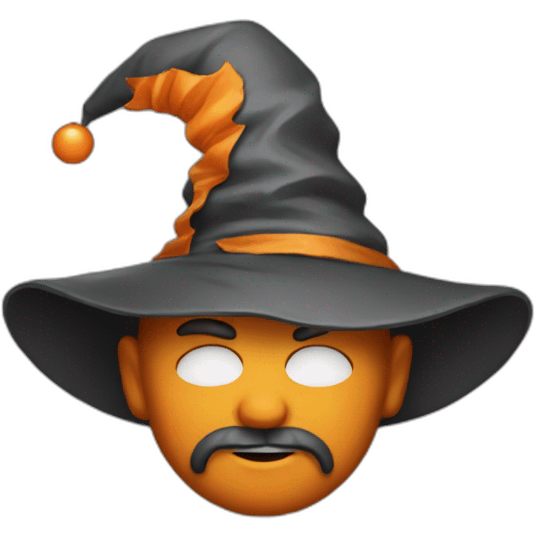 portrait of a wizard of Sillyness, with an orange hat emoji