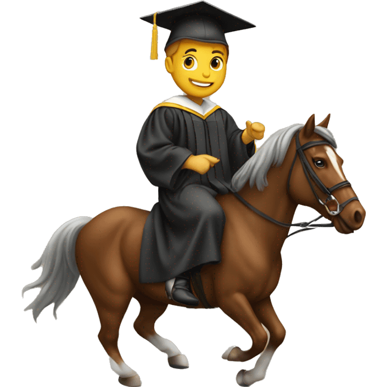 Graduation guy riding horse emoji