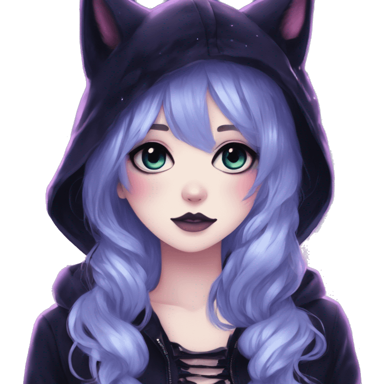 Gorgeous Cute Gothic Edgy Galaxy Gradient Beautiful Anime Emo CatLady emoji