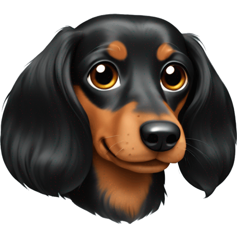 Longhair dachshund with black hair emoji