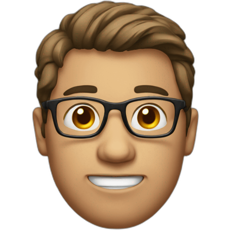 Man with glasses and cringe look emoji