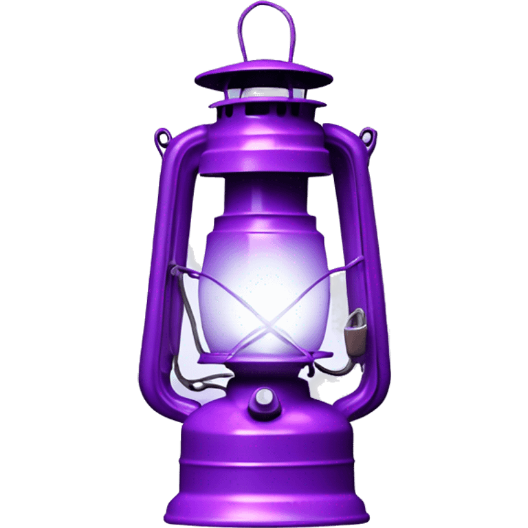 Realistic camping light purple lit camping lantern lisolated. emoji