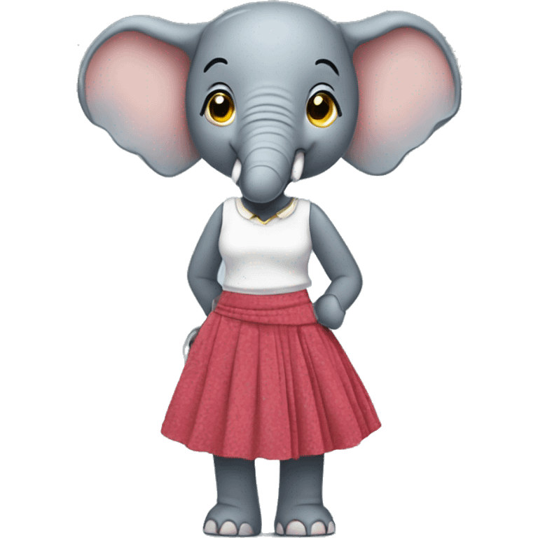 Elephant in a skirt emoji