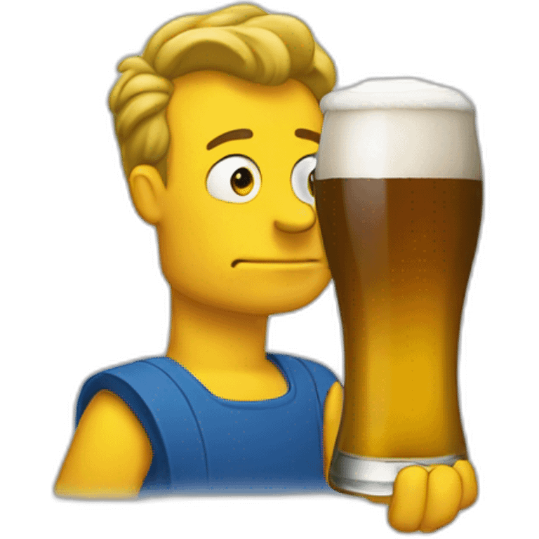 Bart avec une bière emoji