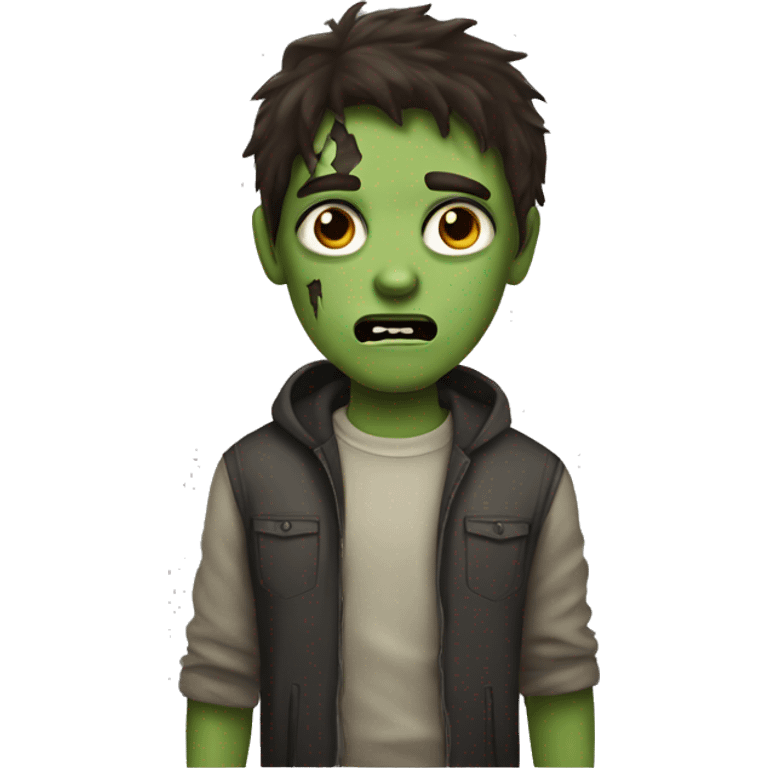 boy zombie teen with dark brown hair medium emoji