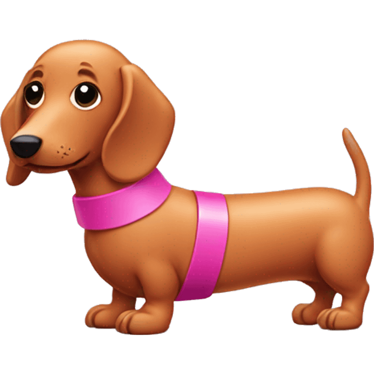 Pink sausage dog emoji