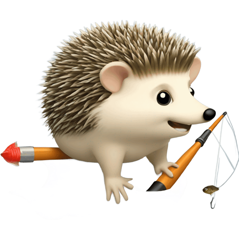 A hedgehog that is fishing emoji