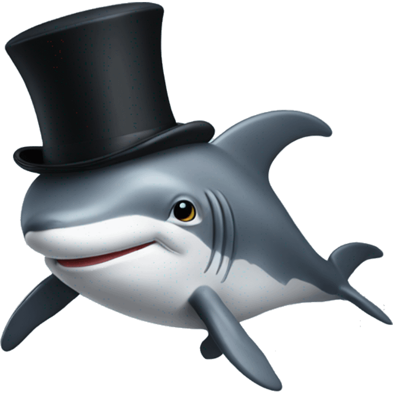 delfin with a top hat emoji