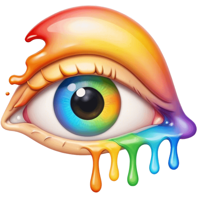 melted surreal rainbow eye emoji