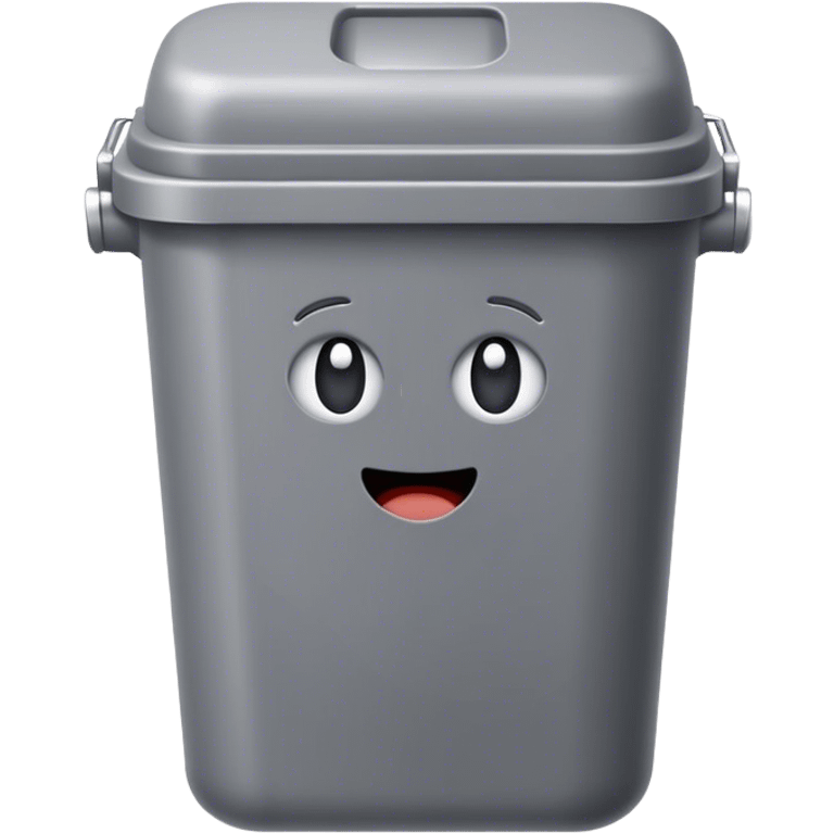 A simple trash can emoji with a rectangular or cylindrical shape, an open or closed lid, and a neutral color like gray or silver. The design is minimalistic with no extra details emoji