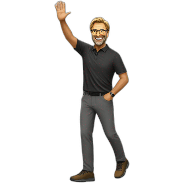 Jurgen Klopp waving hi emoji