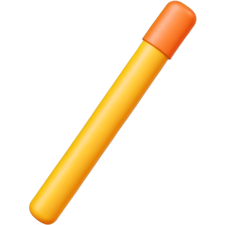 A single foam stick with caps on top and bottom, front view emoji