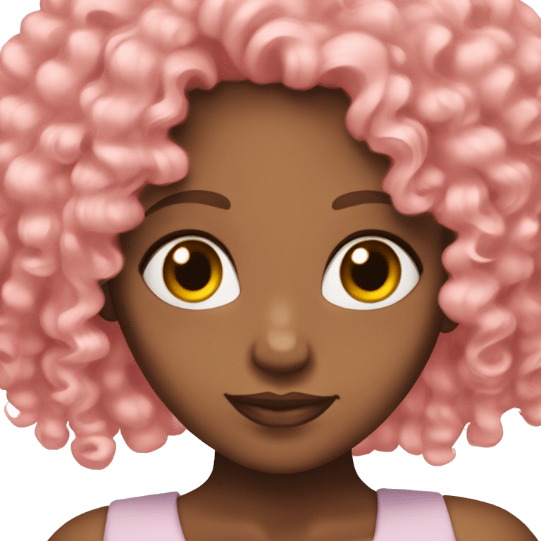 light pink curly hair , black woman, red eyes, princess. emoji