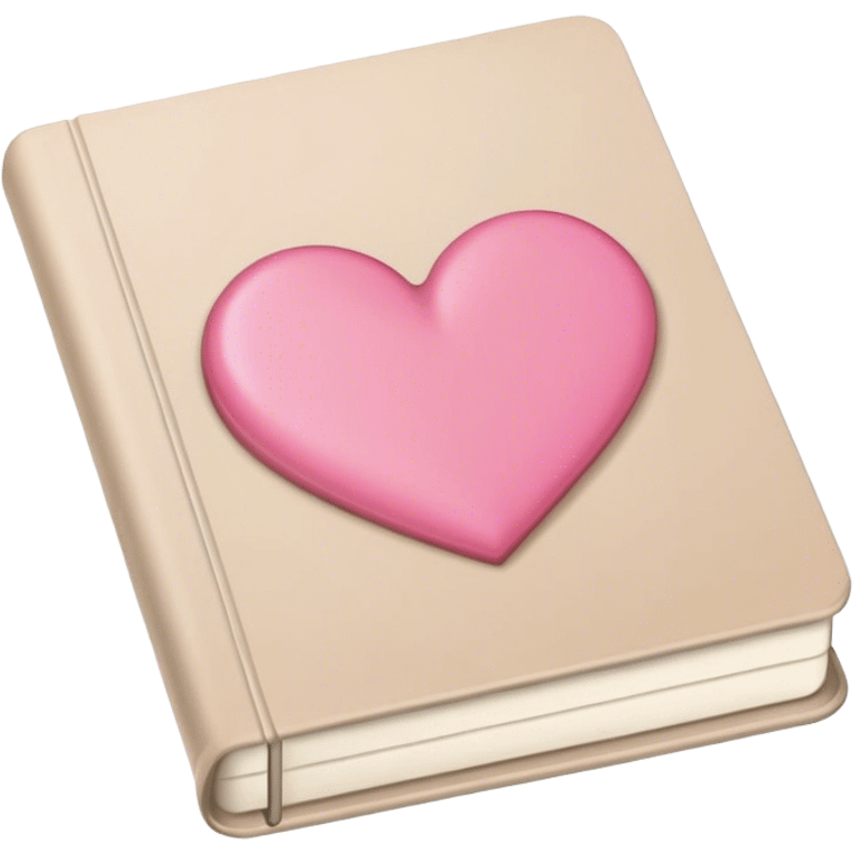 Beige notebook with pink heart on it  emoji