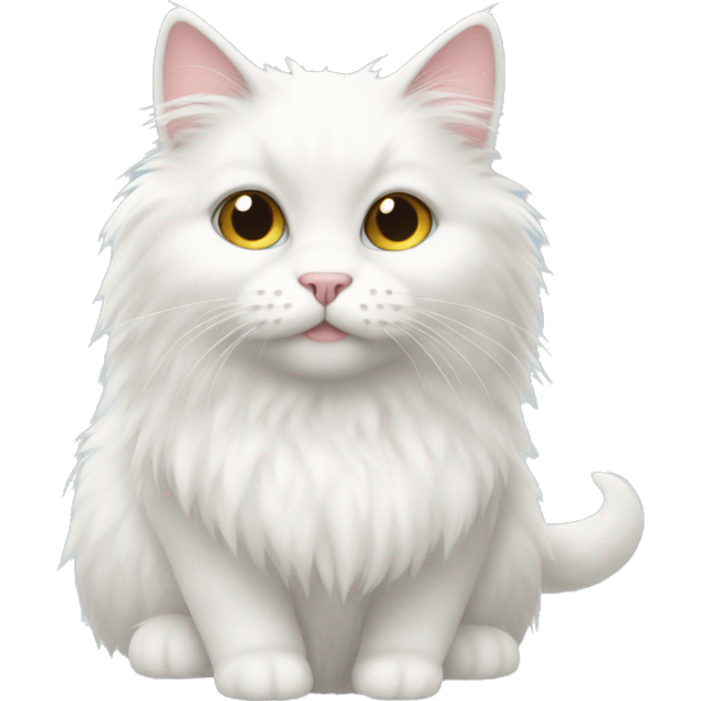 A white fluffy cat emoji