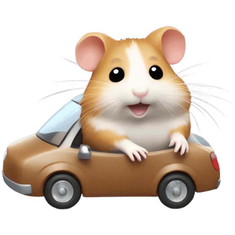 Hamster with a car emoji