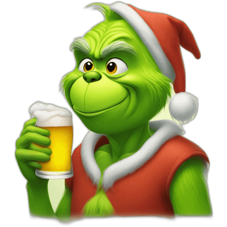 grinch drinking beer emoji