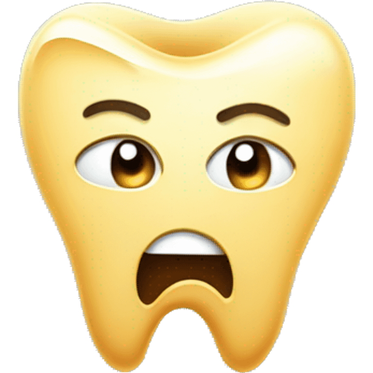 A chipped tooth frowny face emoji holding a thumbs down emoji