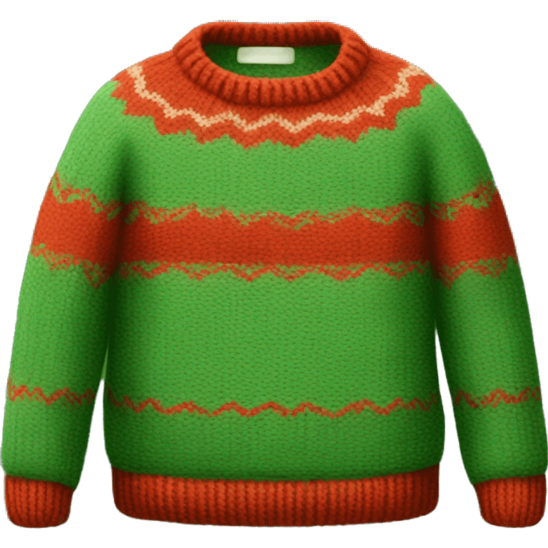 Cozy red and green sweater emoji