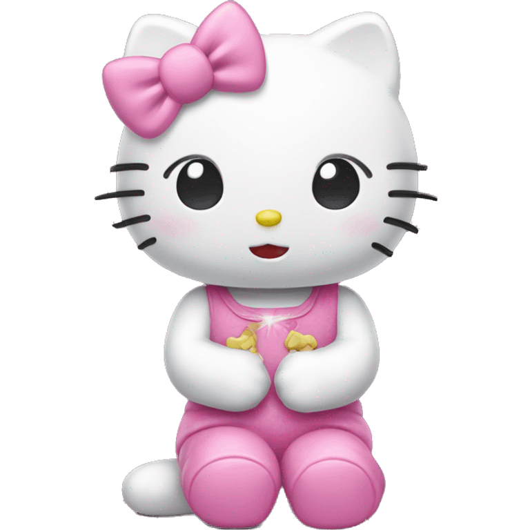 Cute hello kitty taming emoji