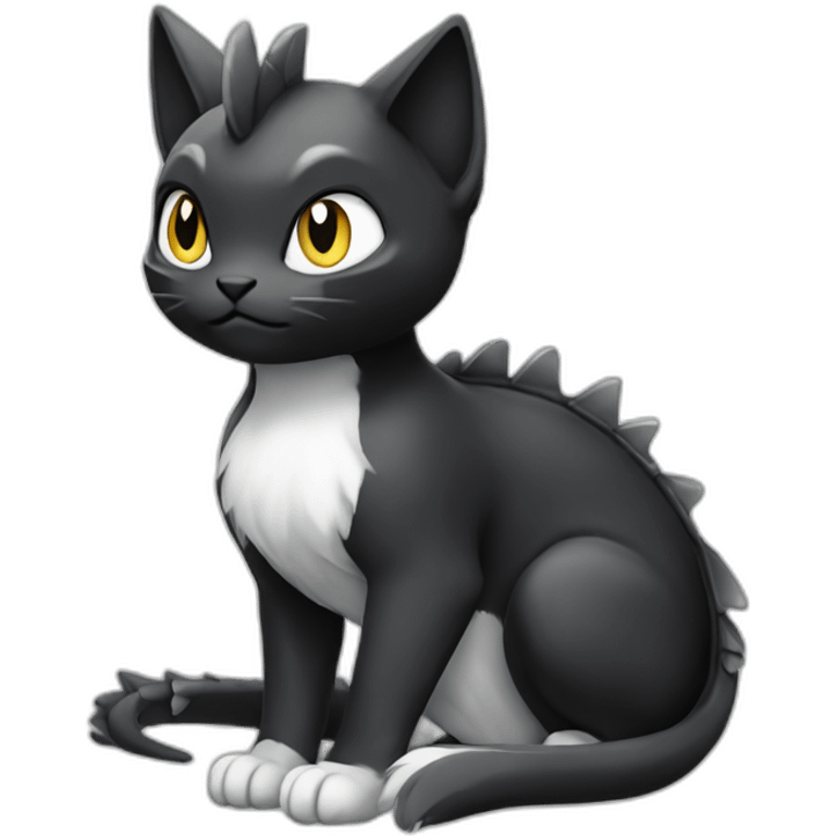 Sitting-Black-and-White-cat-dragon-type-pokemon emoji