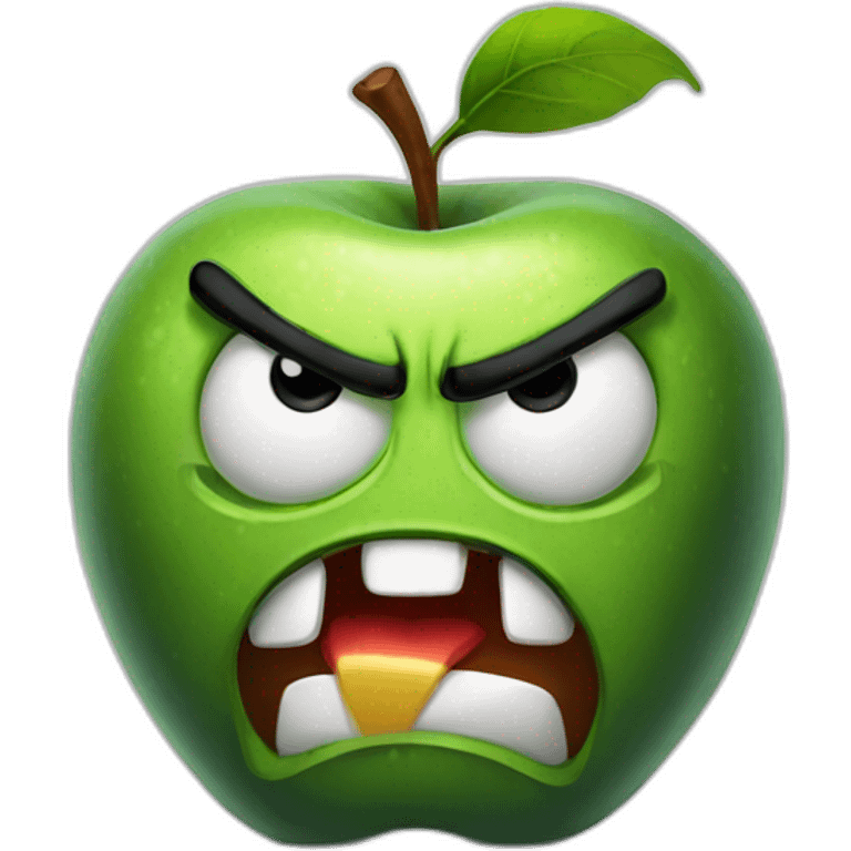 a really angry apple emoji