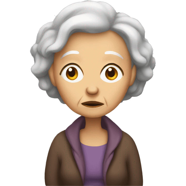 Old woman waiting bored emoji