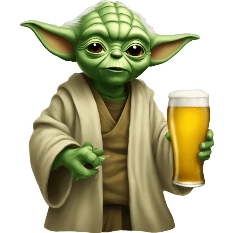 Yoda with a beer  emoji