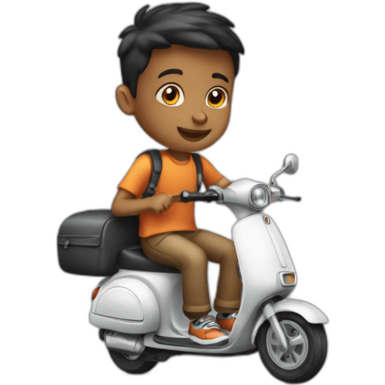 young-boy-fix-his-scooter emoji