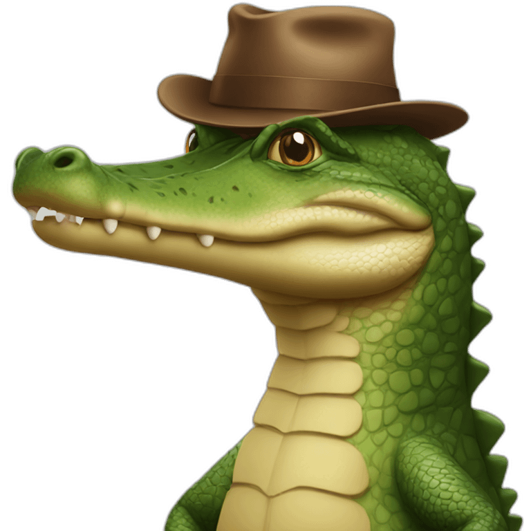 a crocodile with a brown hat emoji