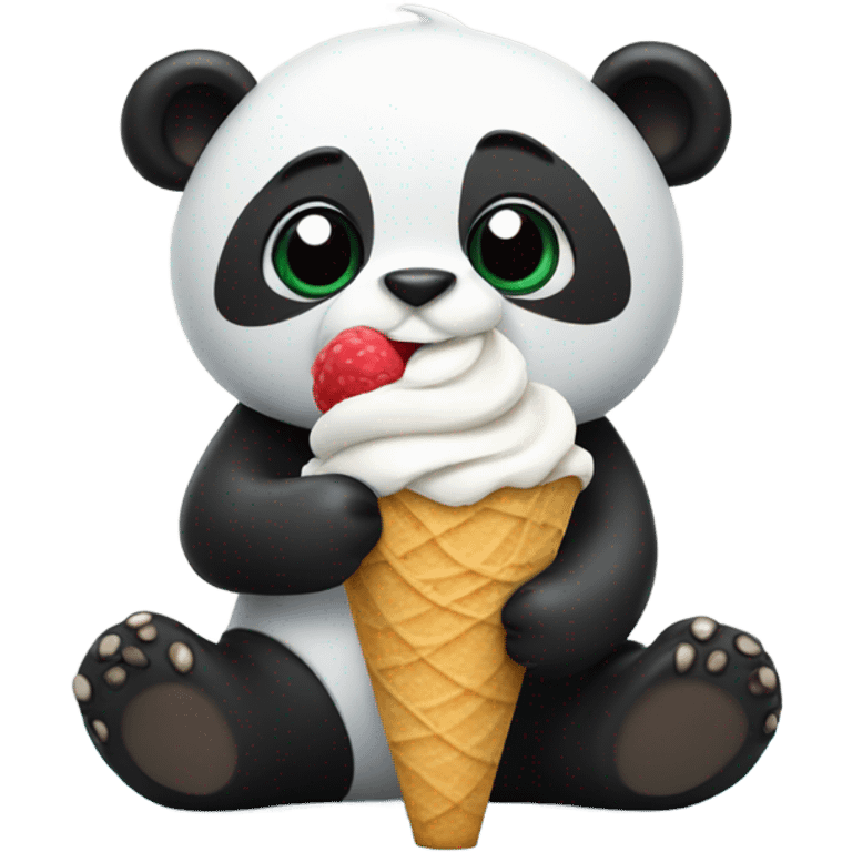 Panda eating ice cream emoji