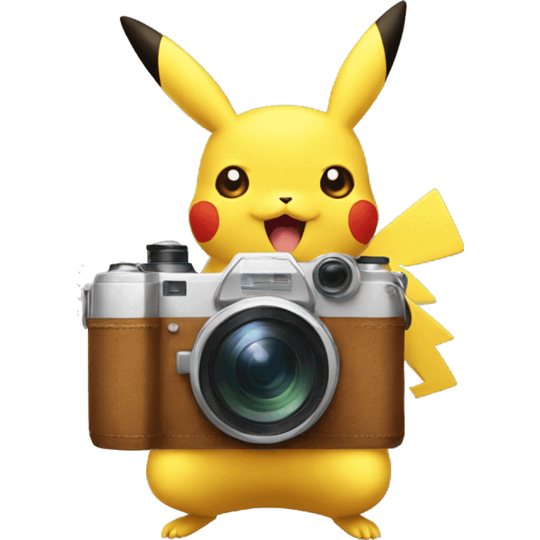 pikachu with a camera emoji